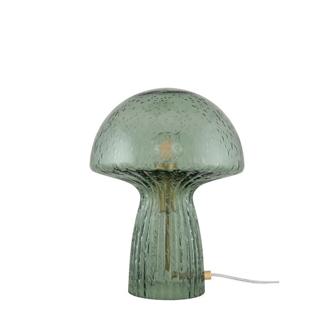 Szklana lampka stołowa grzybek Fungo zielona 30cm